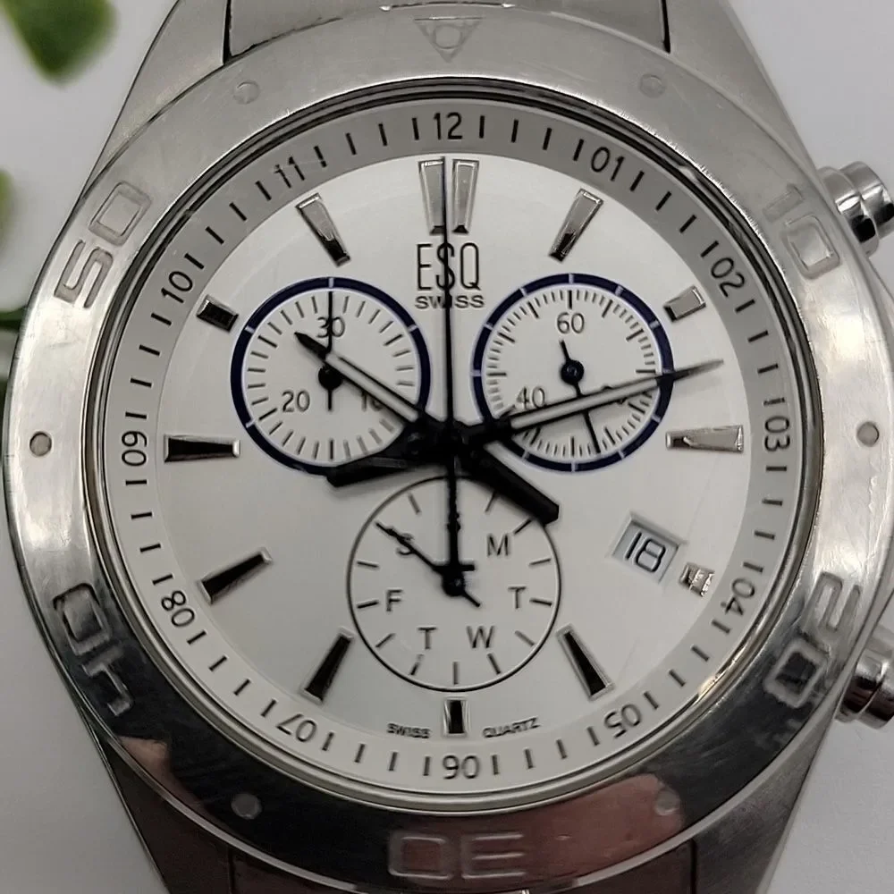 Esq By Movado Chronograph Stainless Steel Mens Watch